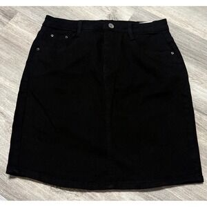 ChouYaTou Black Denim Mini Skirt Women's Size Medium A Line